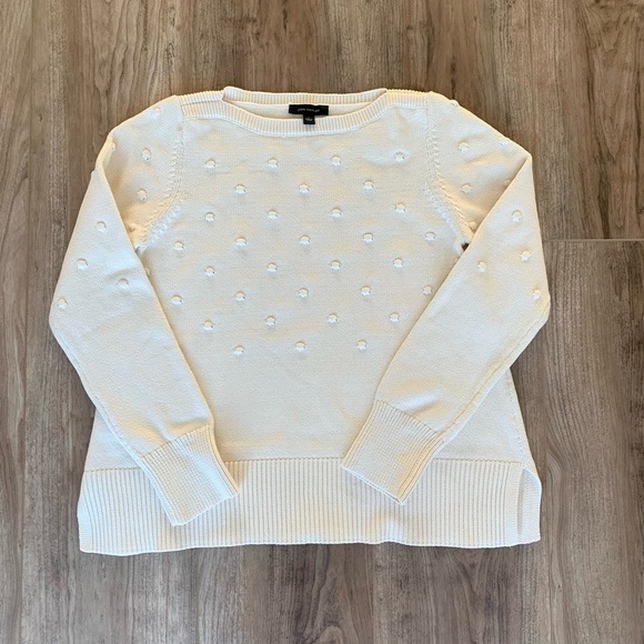 Like new- Beautiful cream Ann Taylor popcorn stitch sweater- large - Picture 1 of 8